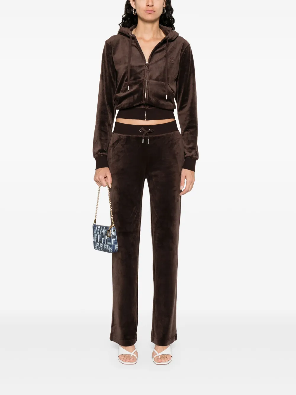 Juicy Couture Fluwelen hoodie - Bruin