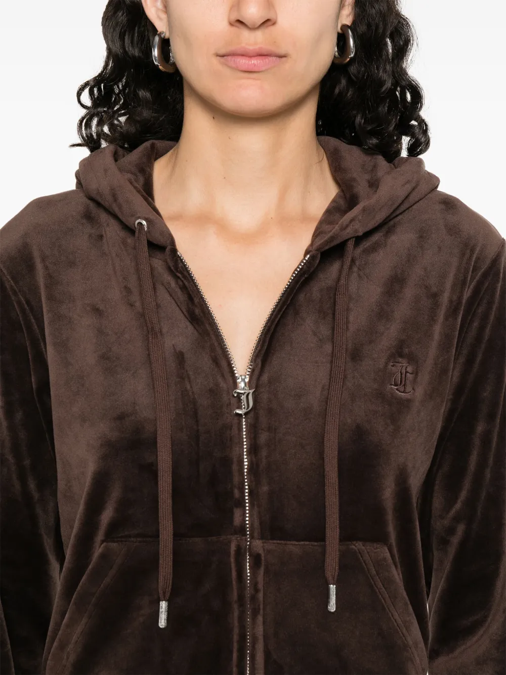 Juicy Couture Fluwelen hoodie Bruin