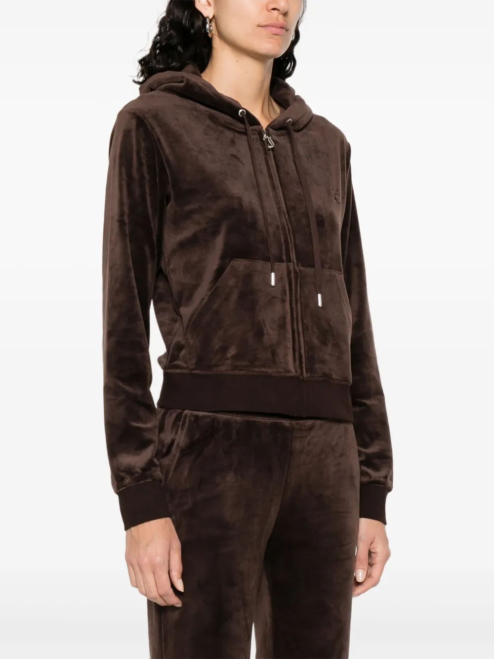 Juicy Couture Fluwelen hoodie Bruin