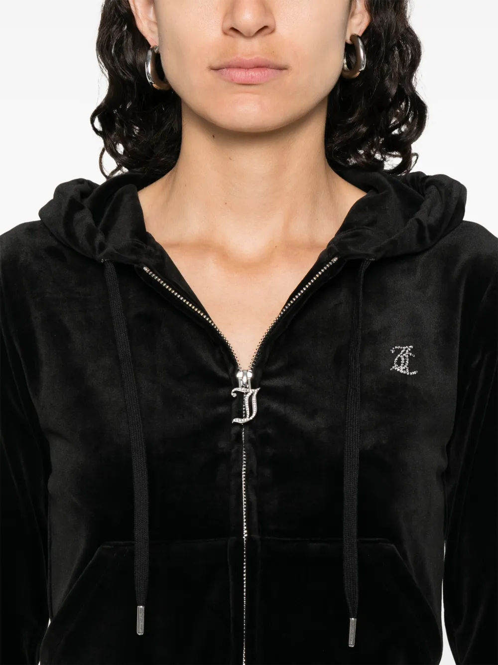 Juicy Couture Fluwelen hoodie Zwart