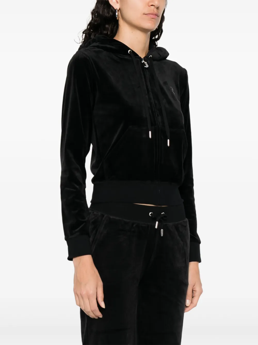 Juicy Couture Fluwelen hoodie Zwart