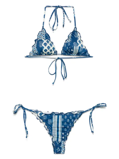 MC2 Saint Barth patchwork-print bikini set
