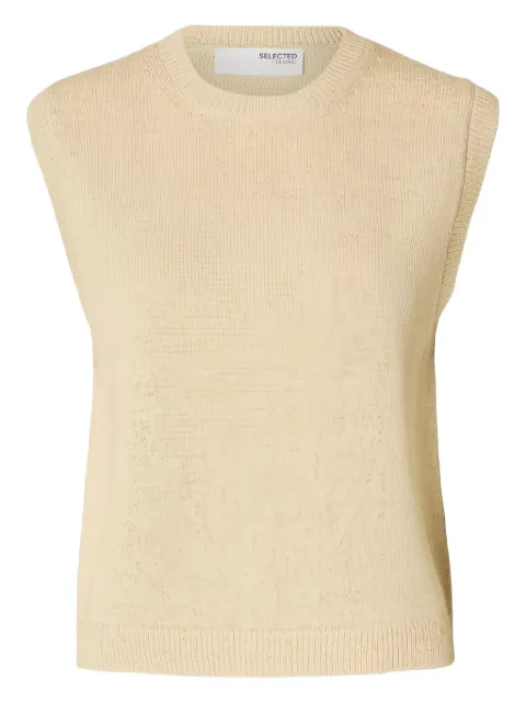 Selected Femme Blusa de tricô decote careca