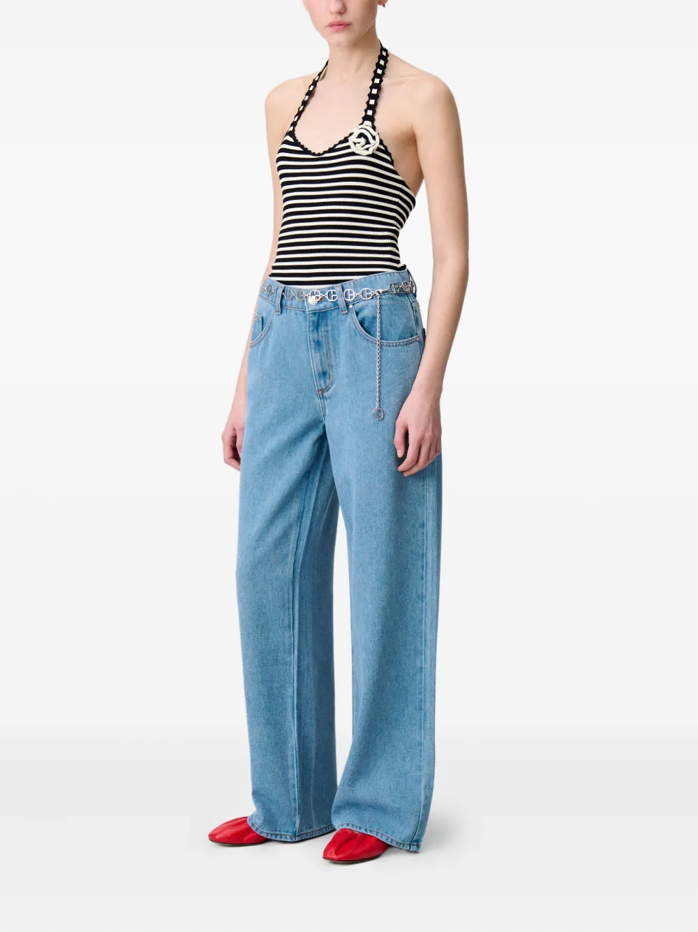 Claudie Pierlot Gestreepte body Zwart