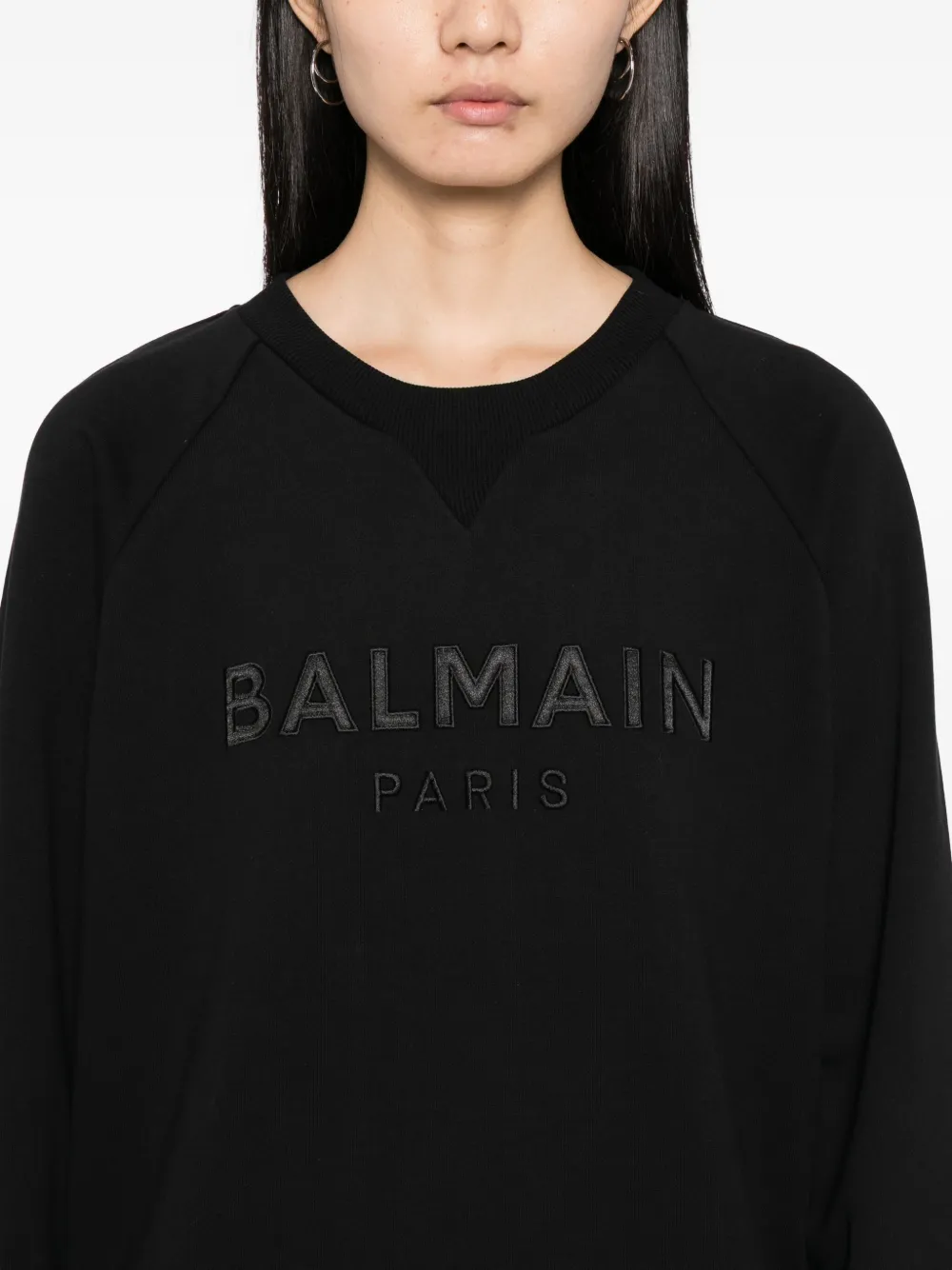 Balmain Logo-embroidered Sweatshirt In Black