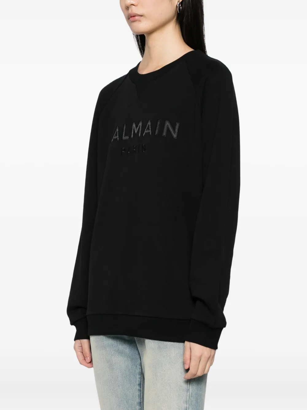 Balmain Logo-embroidered Sweatshirt In Black