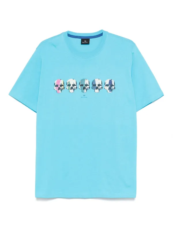 【Paul Smith】★送料・関税込★スカルプリンティングTシャツ PS Paul Smith スカルプリント Tシャツ | ブルー | FARFETCH JP