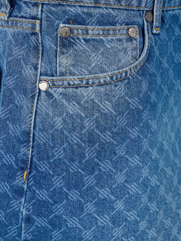 Daily Paper Monogram Denim Shorts | Blue | FARFETCH
