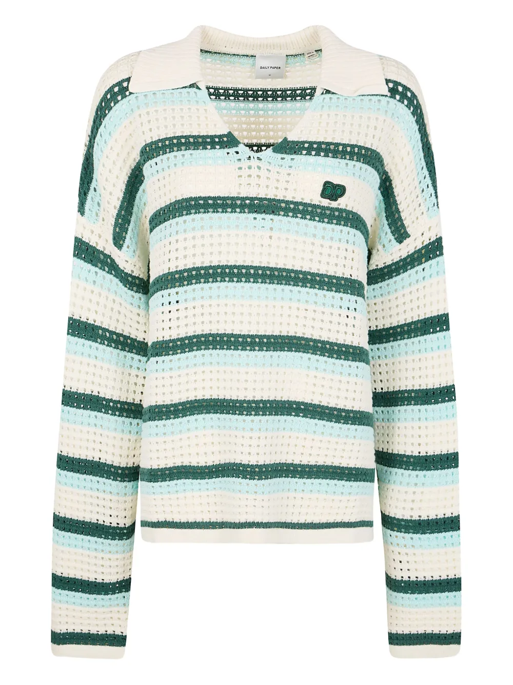 Daily Paper striped knitted top Beige
