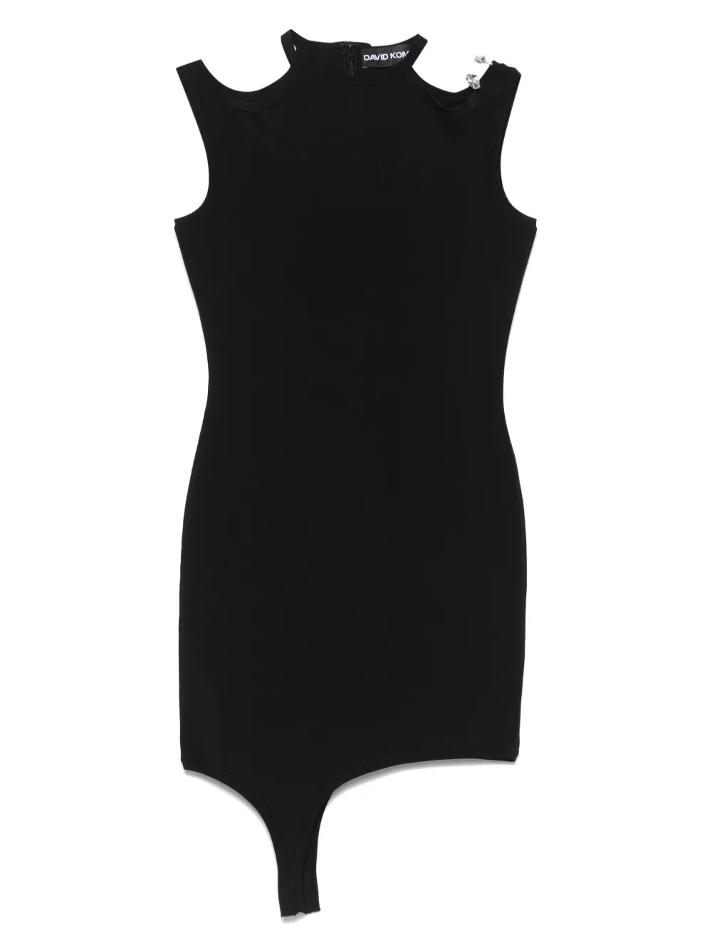 buckle-embellished asymmetric mini dress