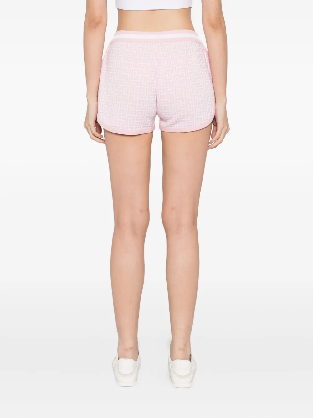 Balmain Shorts met geborduurd logo Roze