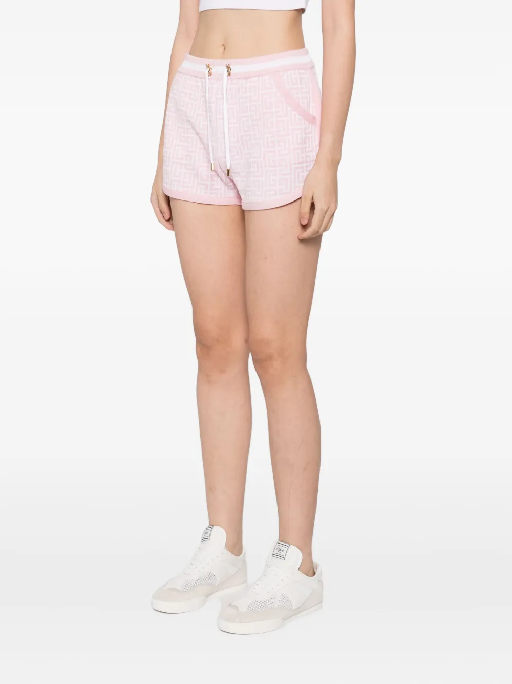 Balmain Shorts met geborduurd logo Roze