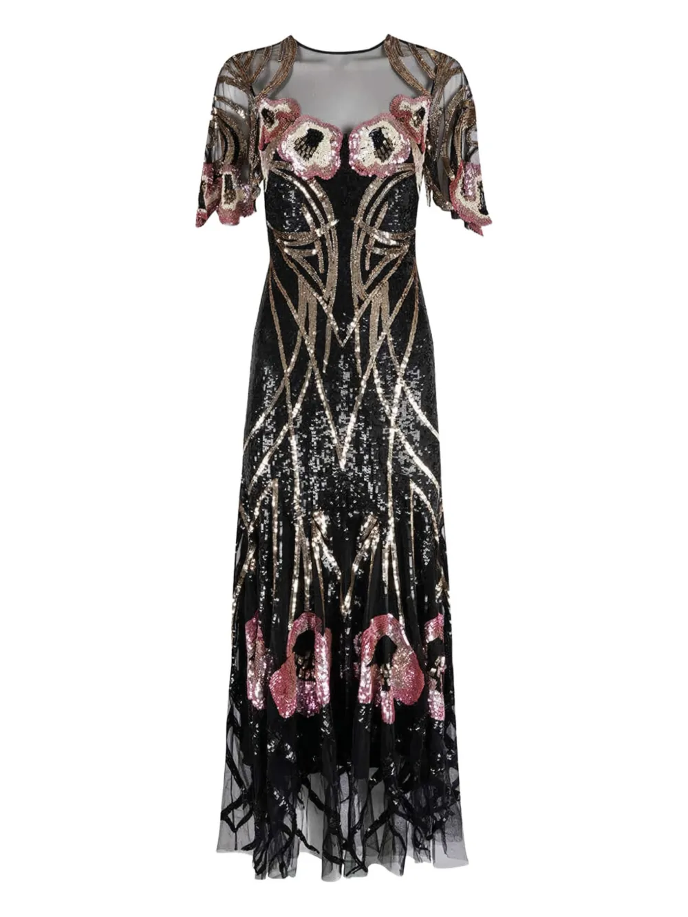 Temperley London Natalia feestjurk verfraaid met pailletten Zwart