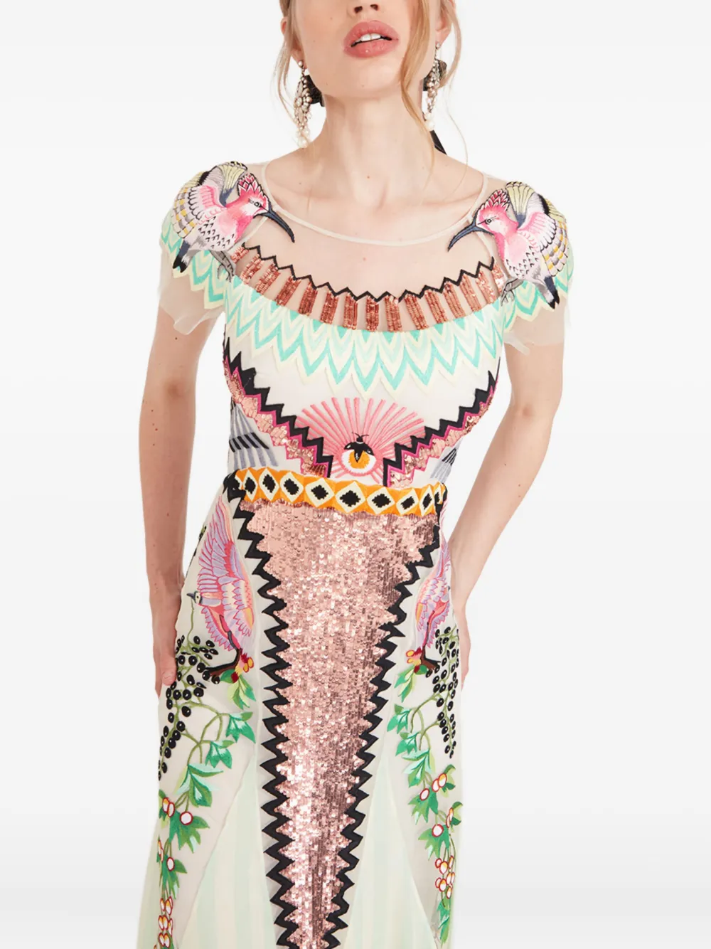 Temperley London Jurk met pailletten Groen