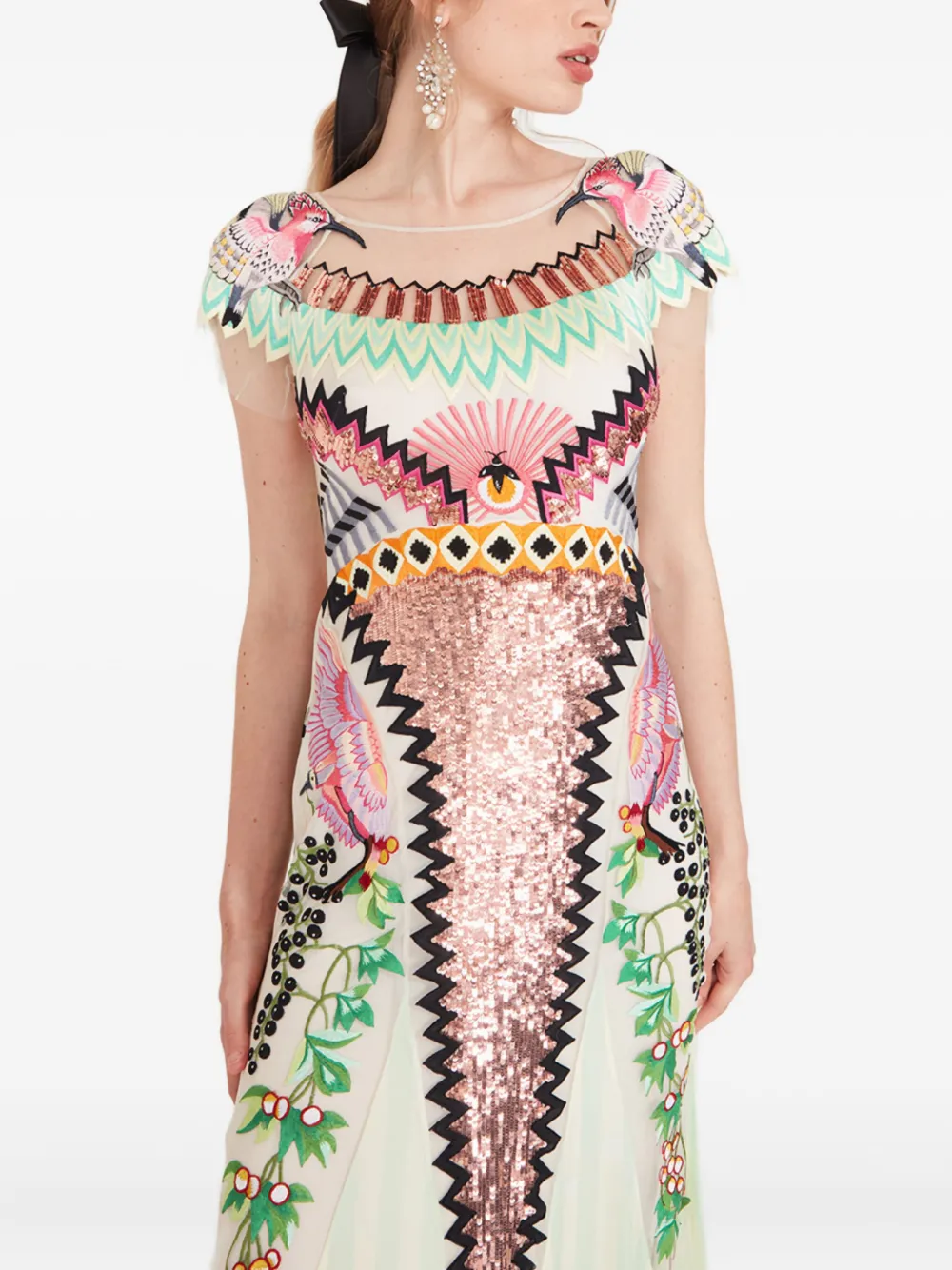 Temperley London Jurk met pailletten Groen