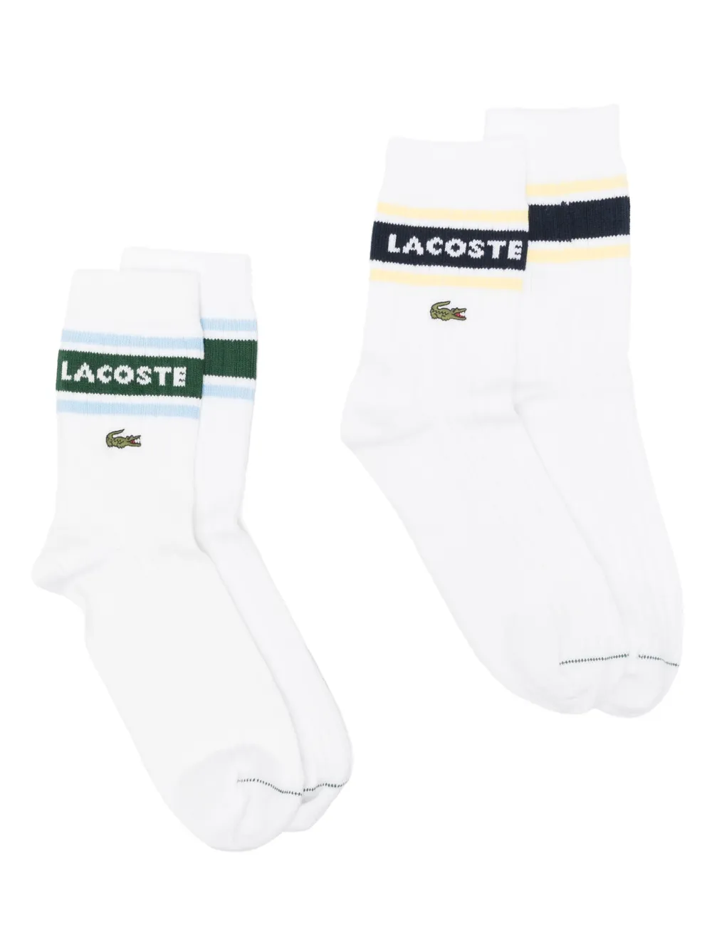 Lacoste intarsia-knit logo socks (set of two) | White | Image 1