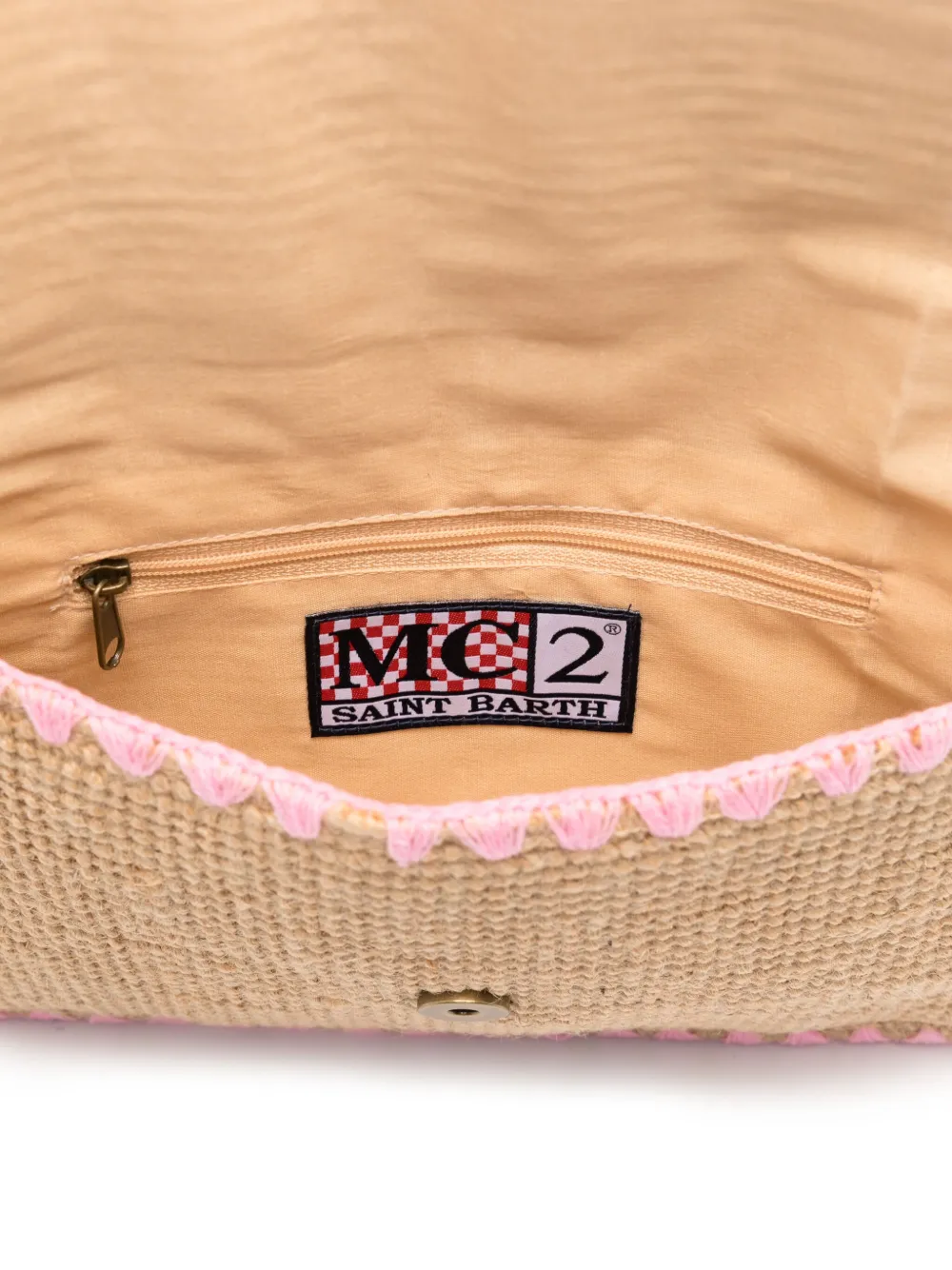 Shop Mc2 Saint Barth Logo-embroidered Clutch Bag