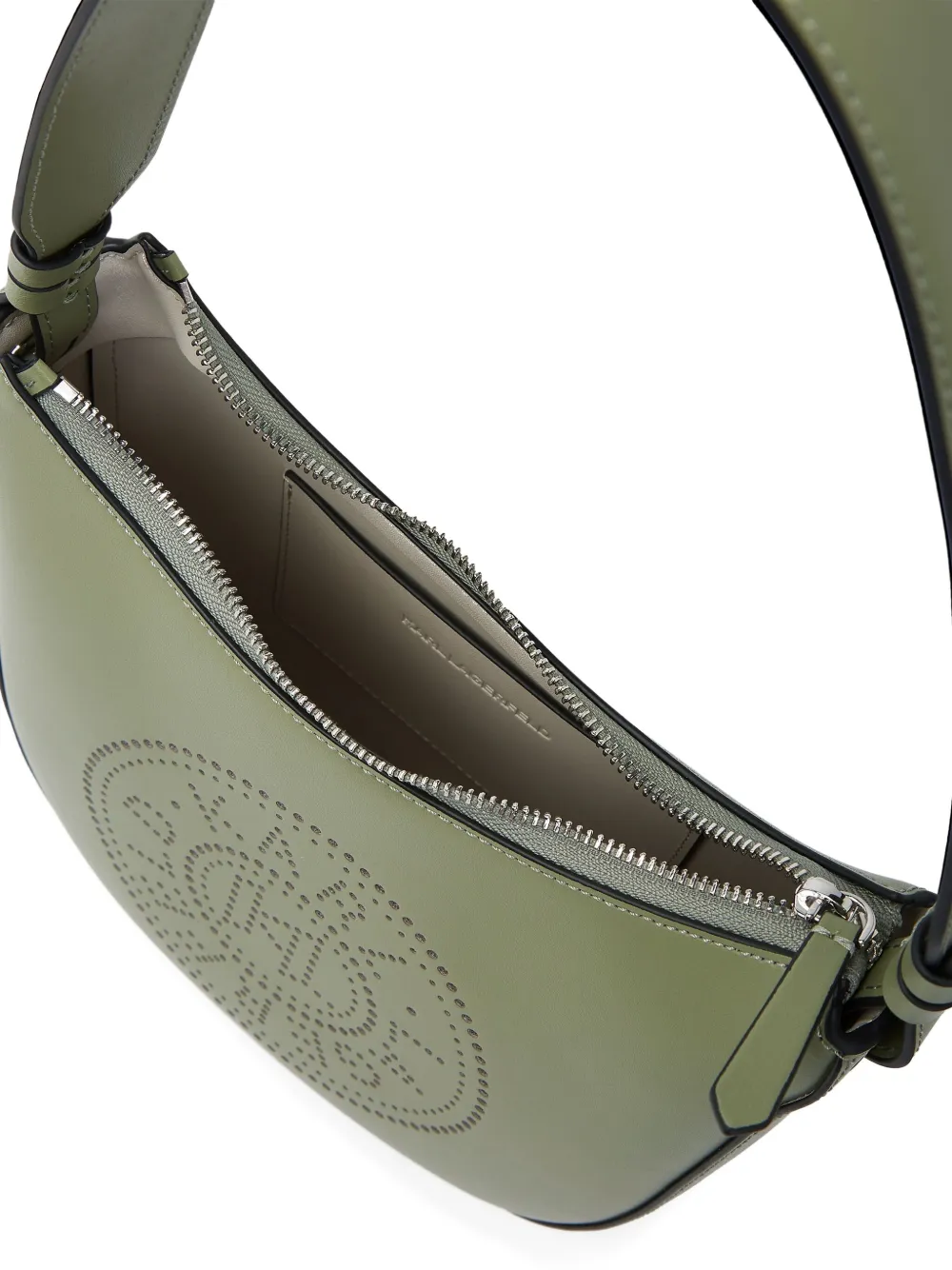 Karl Lagerfeld Schoudertas met geperforeerd logo Groen