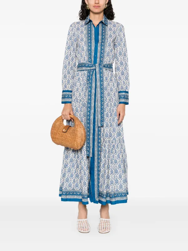 パーティードレス MC2 Saint Barth LEYDE - Cotton long dress MC2 Saint Barth Cotton Maxi Dress | Blue | FARFETCH