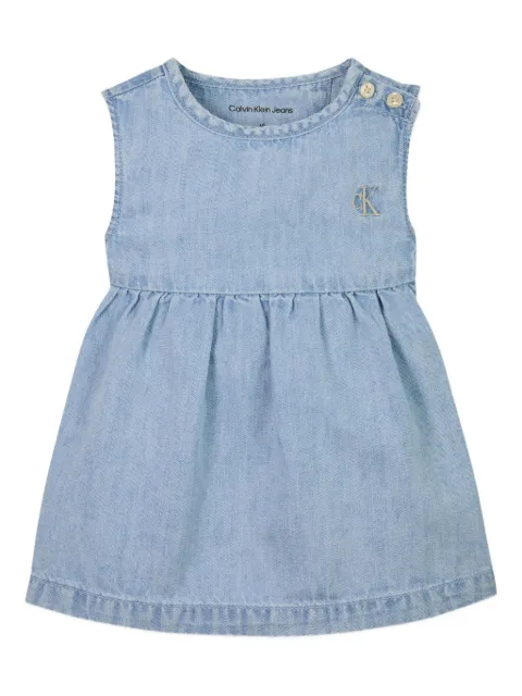 Calvin Klein Kids فستان مطرز بشعار الماركة