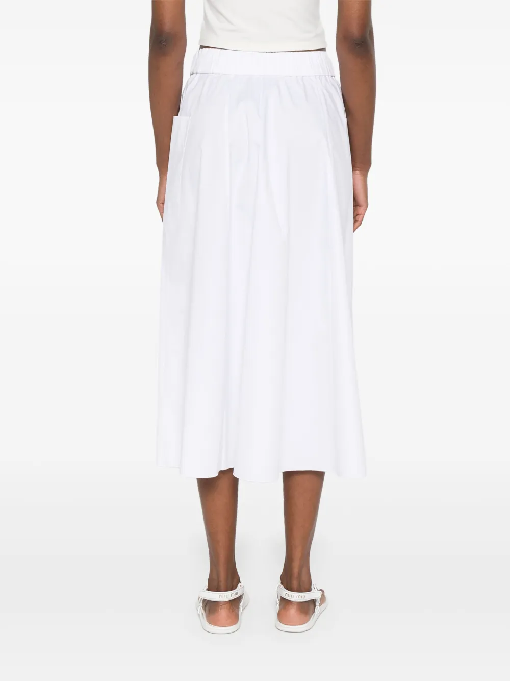 Luisa Cerano Gabardine midi-rok Wit