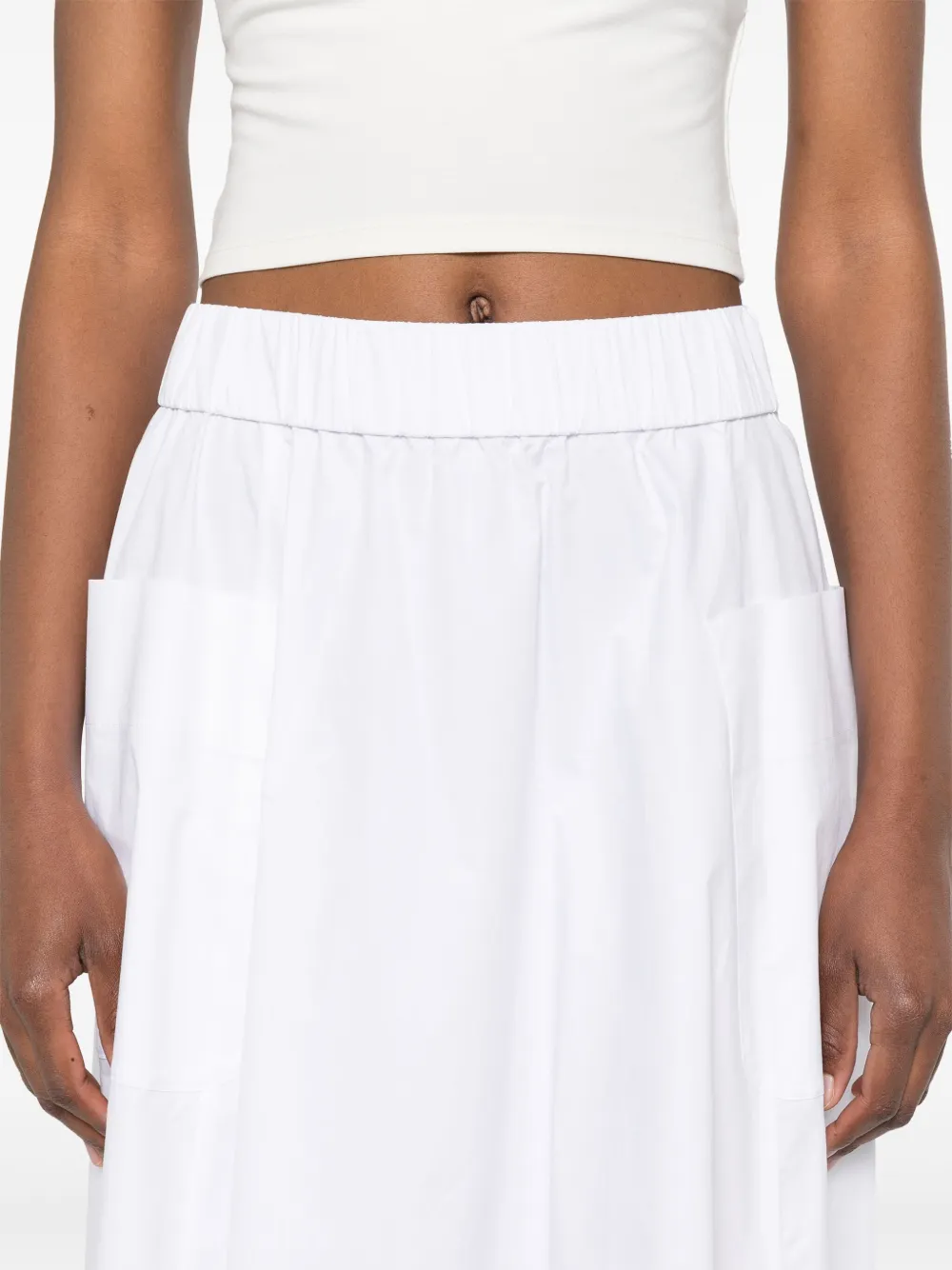 Luisa Cerano Gabardine midi-rok Wit