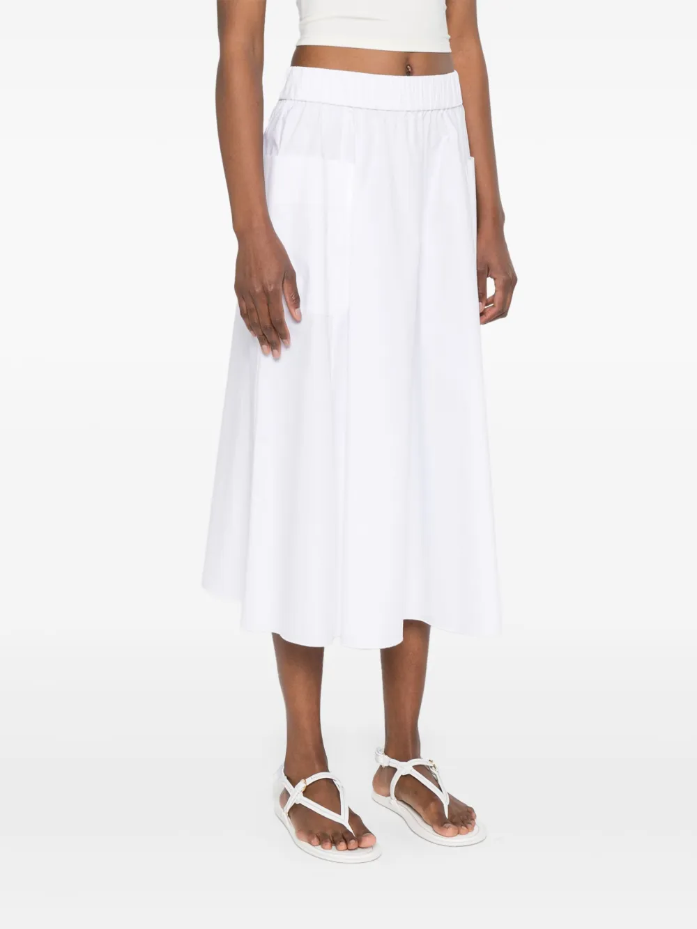 Luisa Cerano Gabardine midi-rok Wit