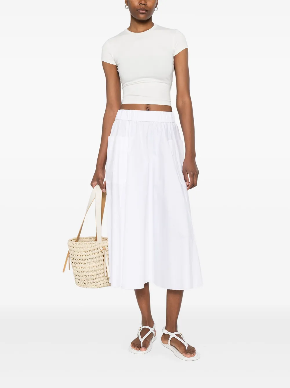 Luisa Cerano Gabardine midi-rok - Wit