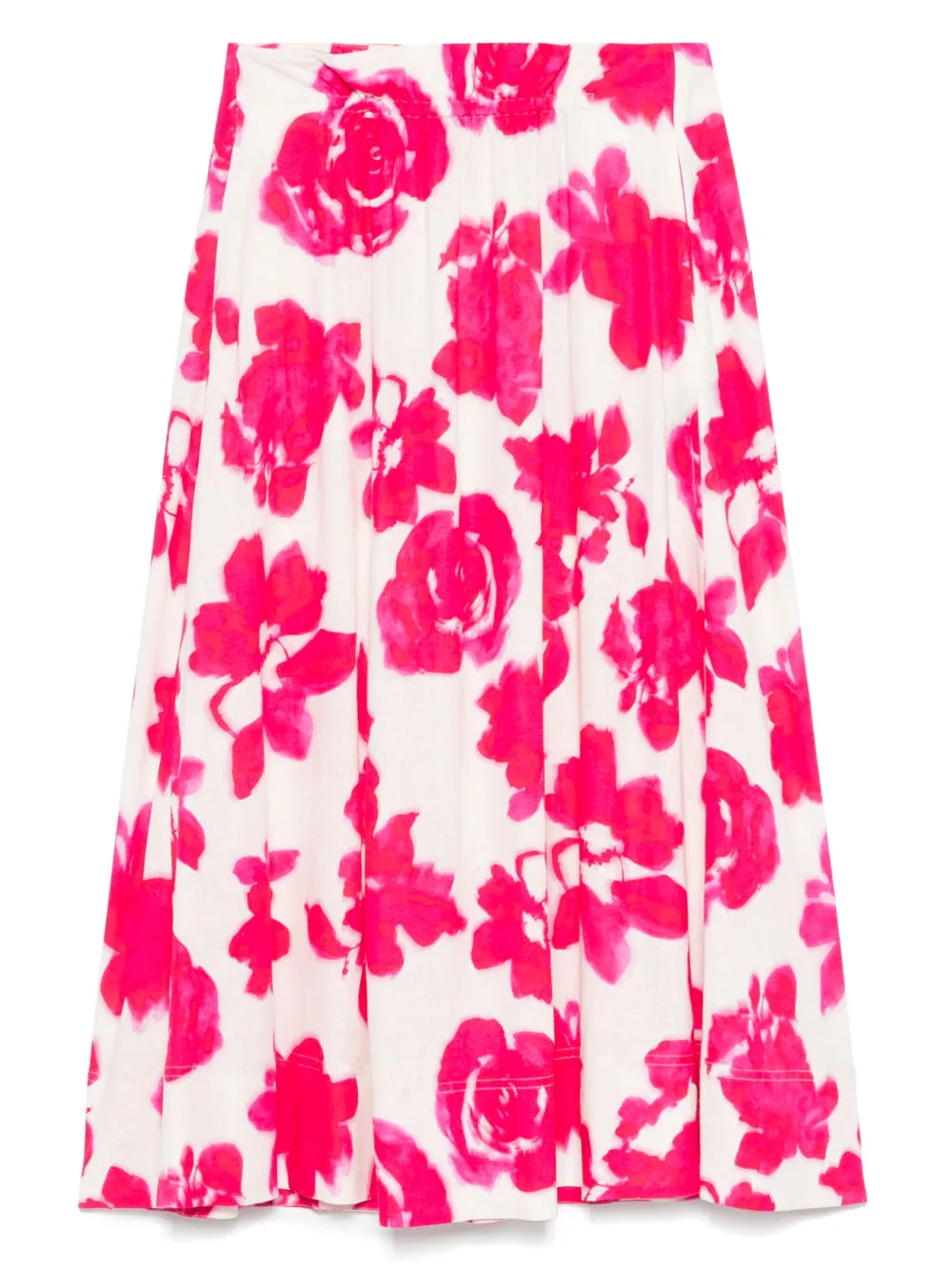 Shop Luisa Cerano Flower-print Midi Skirt