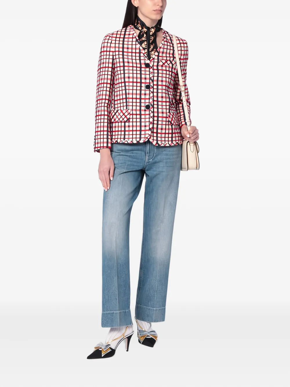 Valentino Garavani checked-pattern jacket | Fitted Jackets | Image 2