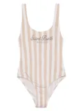 MC2 Saint Barth striped swimsuit - White
