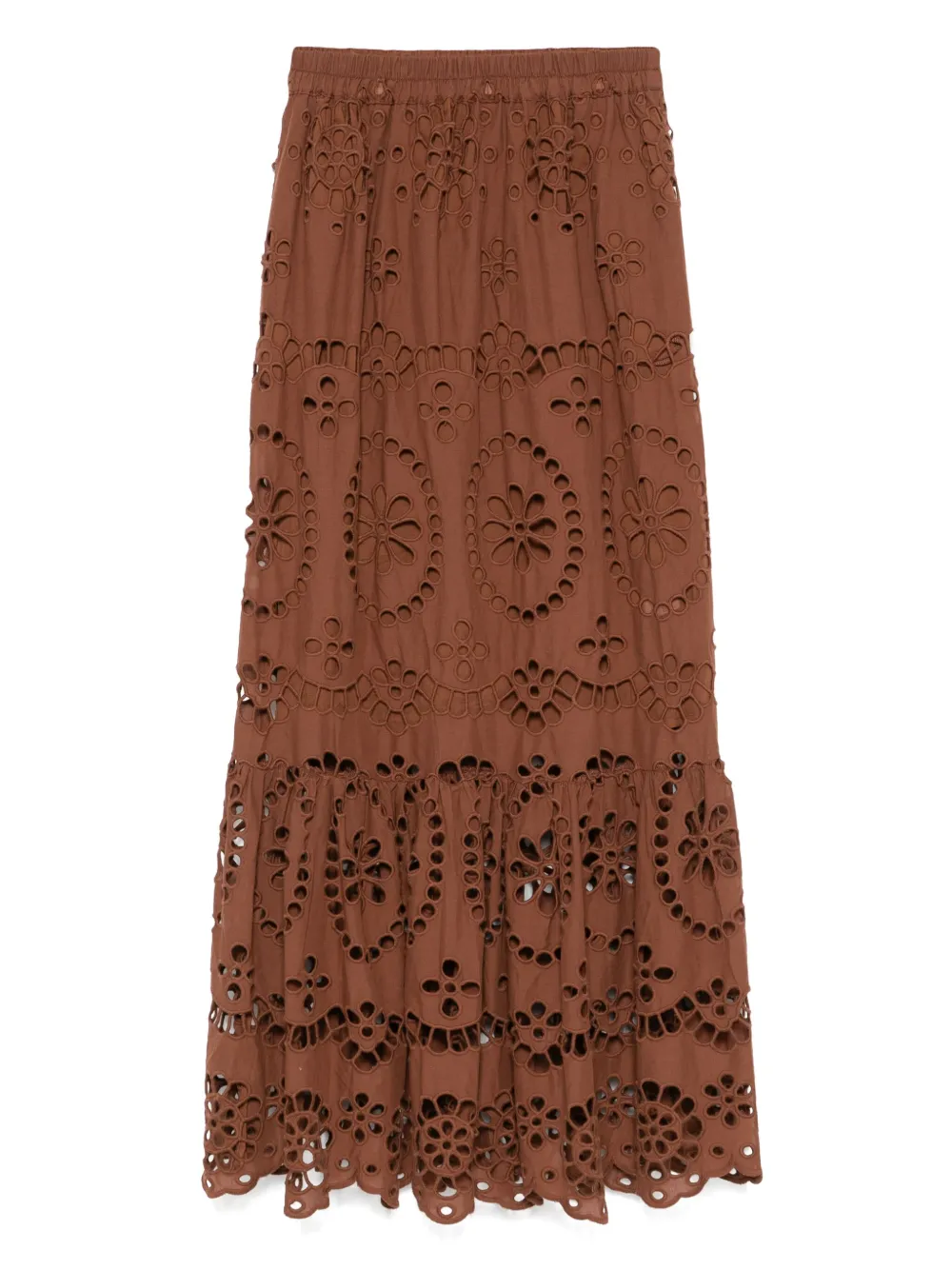 MC2 Saint Barth broderie-anglaise skirt - ブラウン MC2 Saint Barth broderie-anglaise skirt - ブラウン