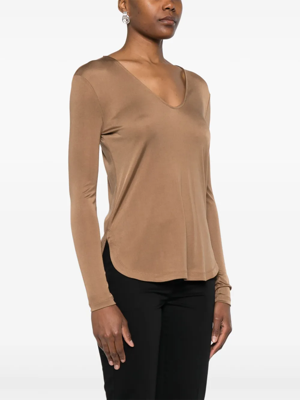 Max Mara Zijden blouse Bruin