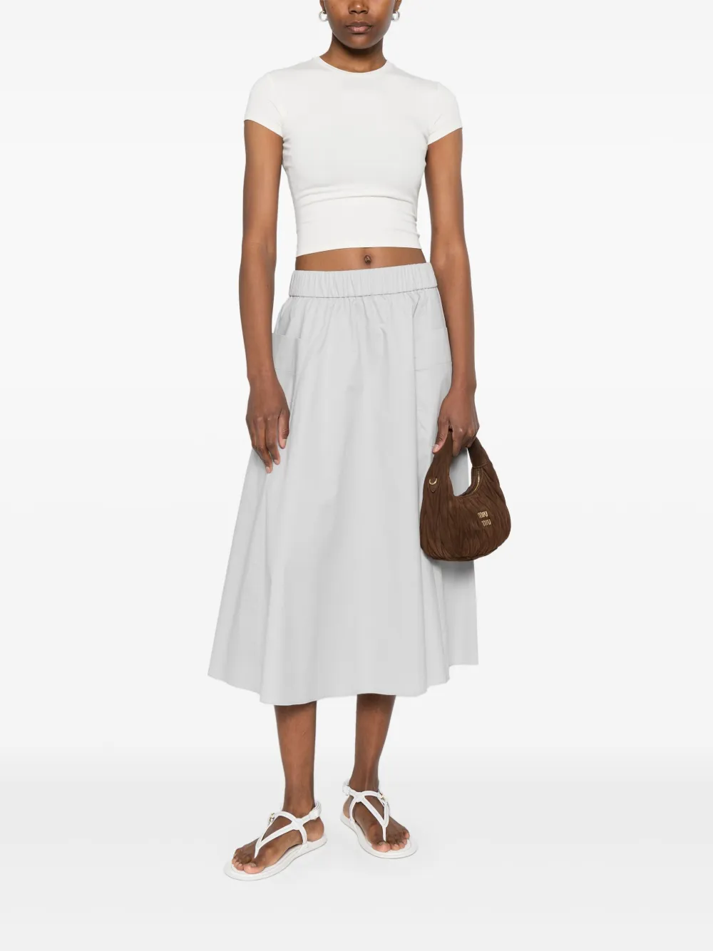Luisa Cerano Gabardine midi-rok - Grijs