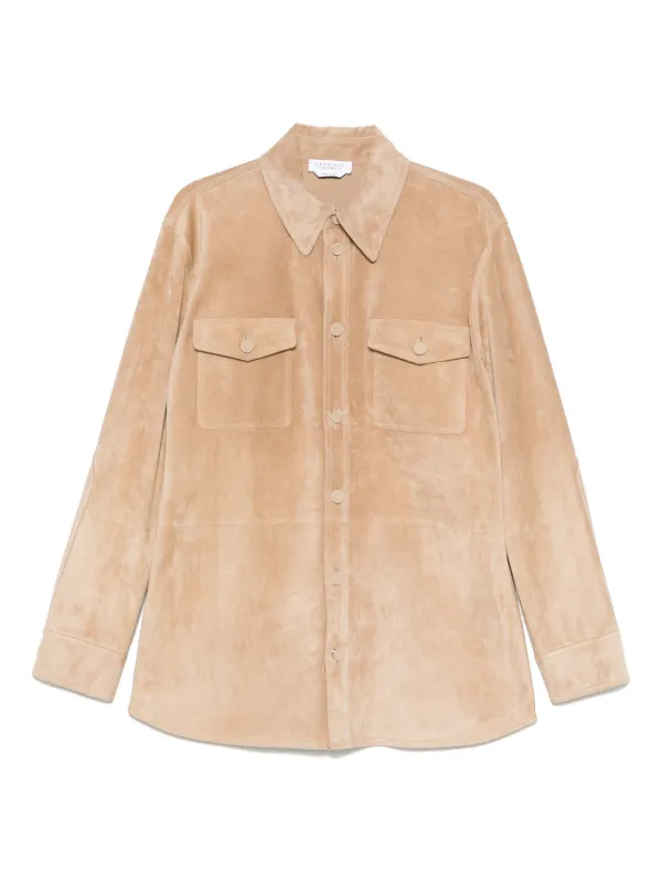 Gabriela Hearst Leather Shirt in Neutrals