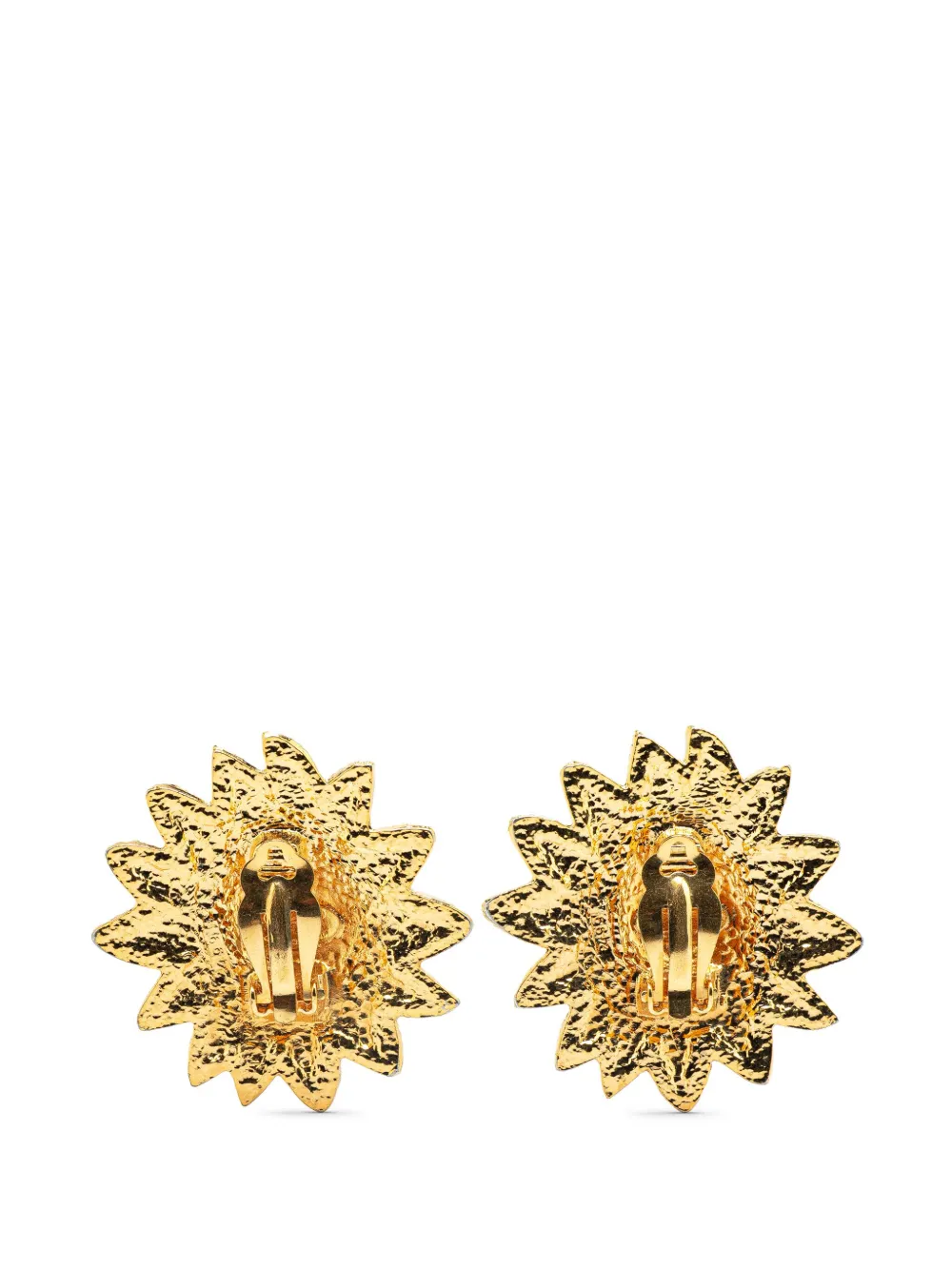 CHANEL Pre-Owned 1970-1980 Gold Plated Lion Motif Clip On Earrings costume earrings | Image 2