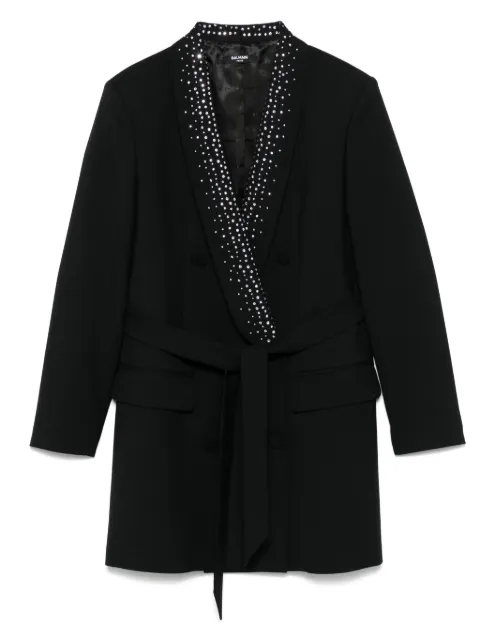 Balmain Kids فستان مزين بحجر الراين