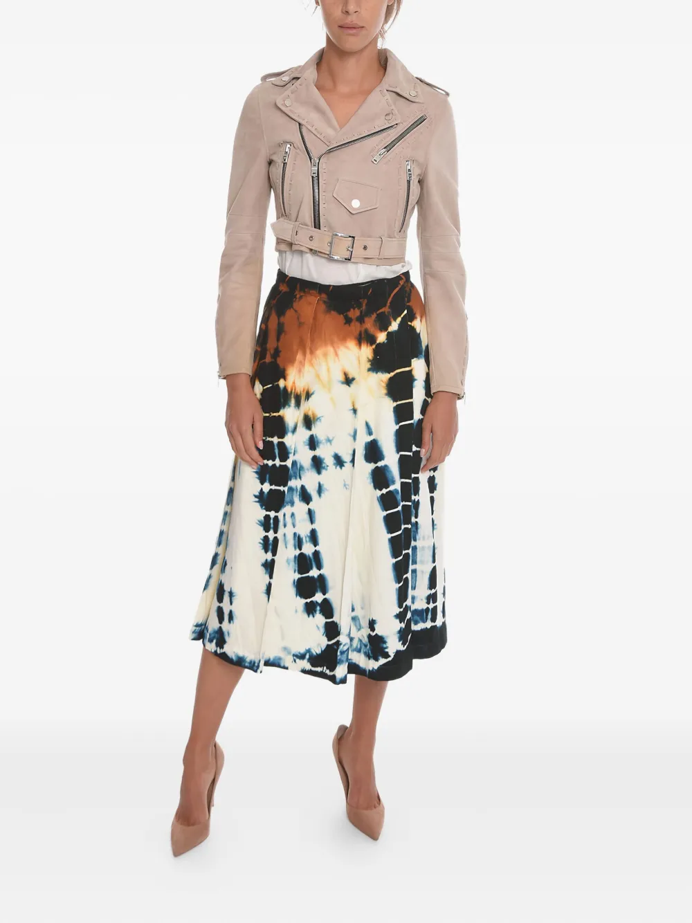 AMIRI Cropped suède bikerjack Beige