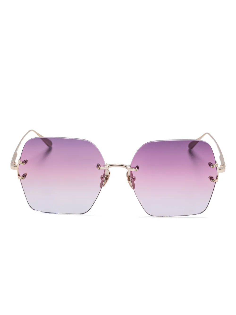 Linda Farrow Zonnebril met oversized montuur Goud