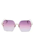 Linda Farrow oversized-frame sunglasses - Gold