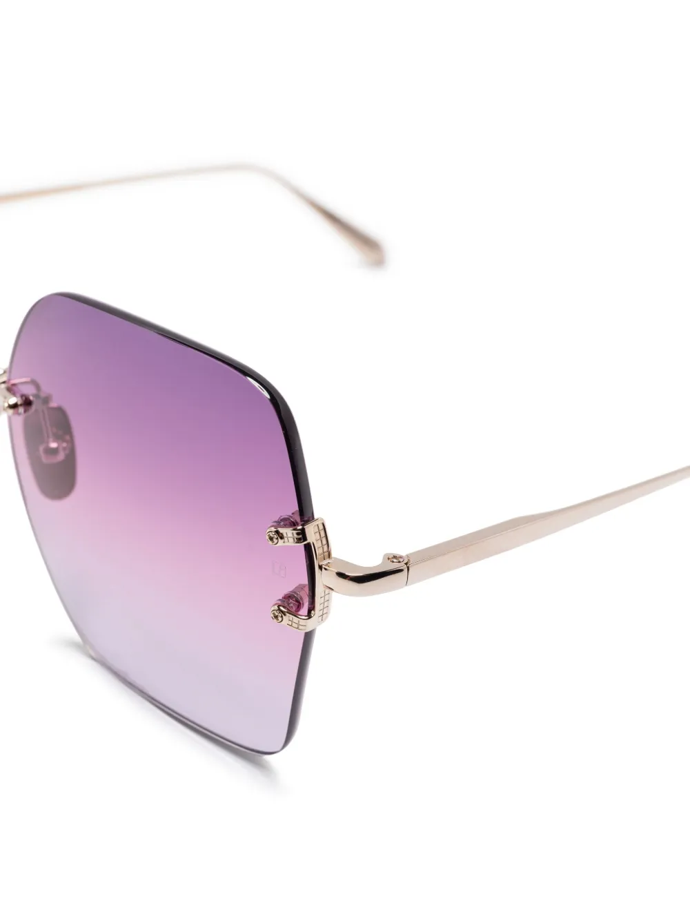 Linda Farrow Zonnebril met oversized montuur Goud