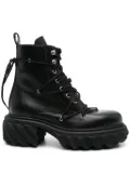 Off-White Pre-Owned 65mm leather combat boots - Black