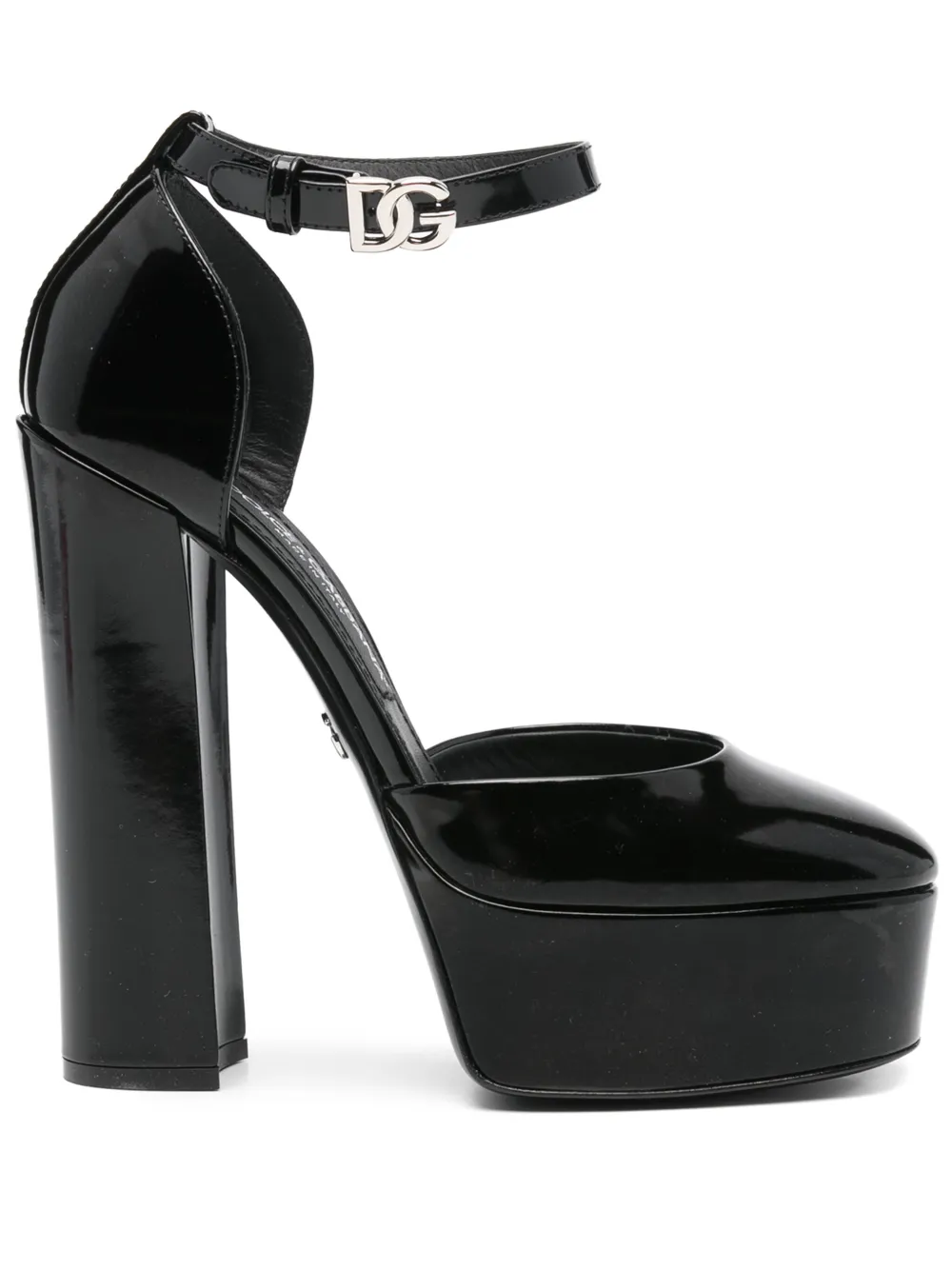 145mm patent-leather platform pumps