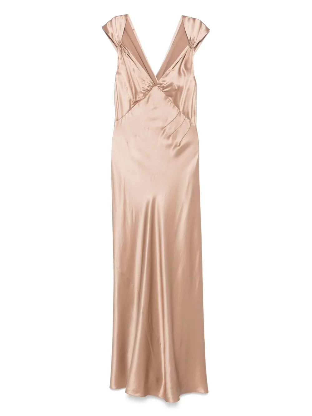Saint Laurent Pre-Owned robe longue en soie | marron | Image 1