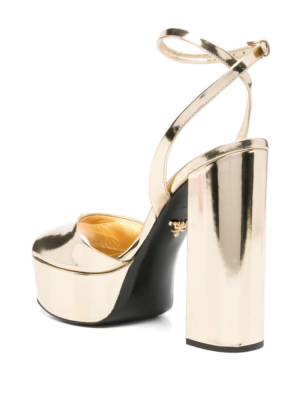 Pre-owned Prada 140mm Triangle Logo Sandals