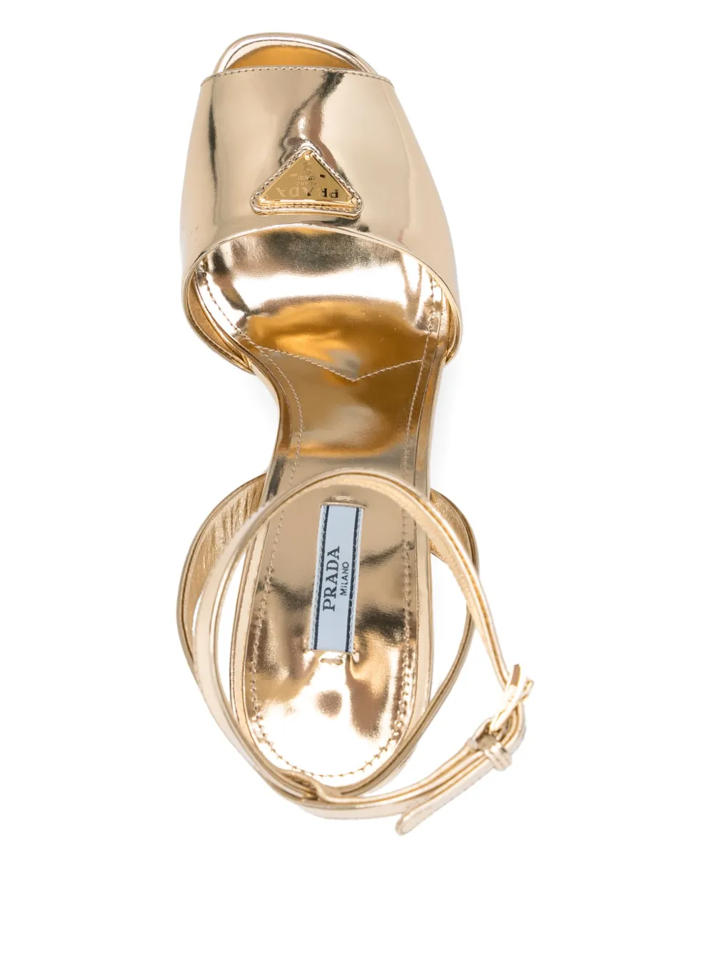 Pre-owned Prada 140mm Triangle Logo Sandals