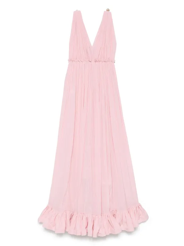Lanvin - Long Dress with Ruffles for Women - Light Pink - Size 38