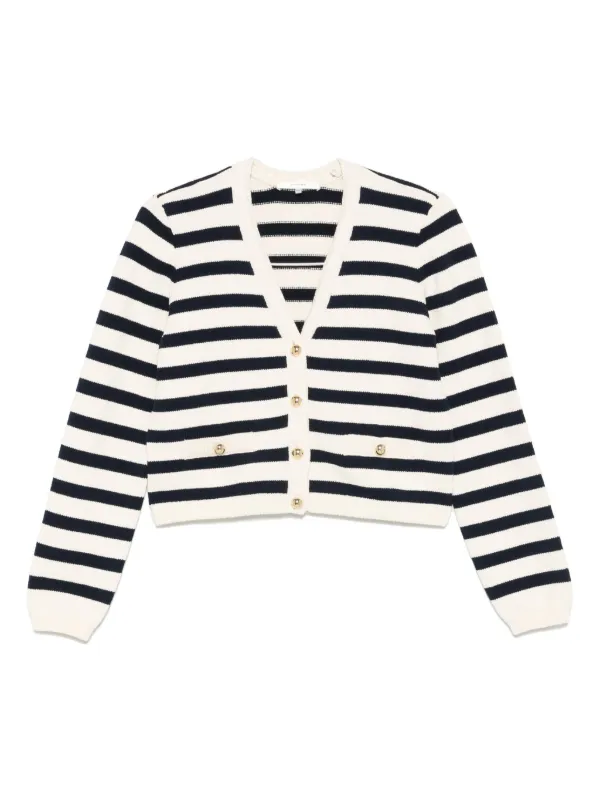 Frame Striped Cardigan in Neutrals