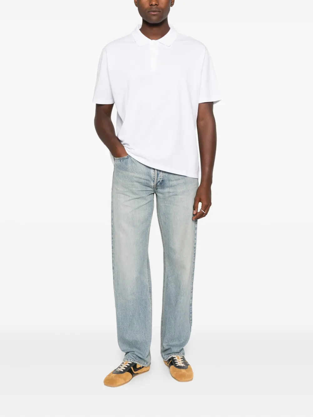 FRAME Poloshirt met knopen en korte mouwen - Wit