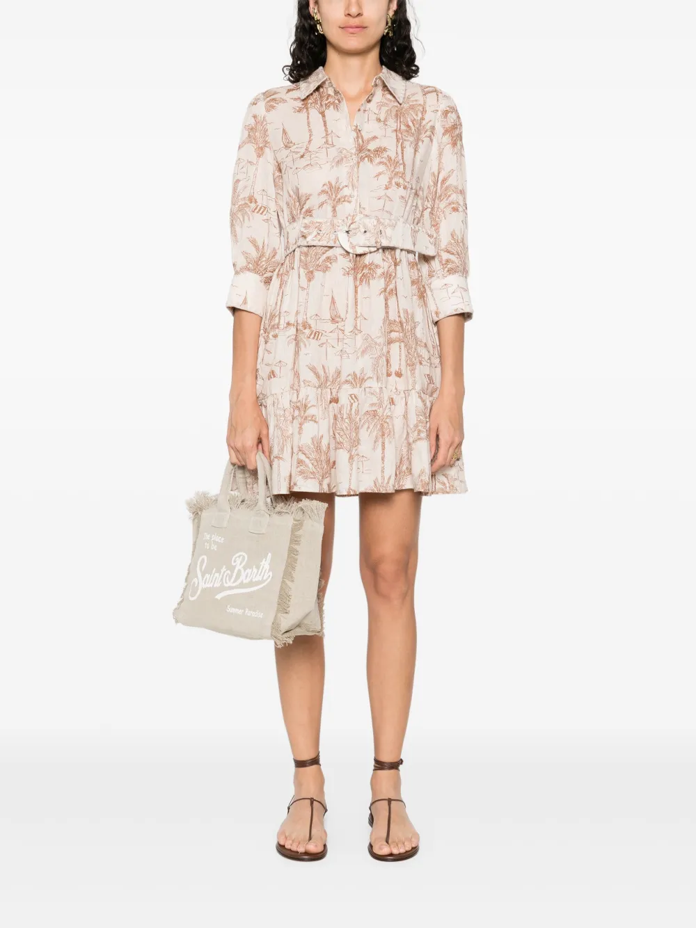 MC2 Saint Barth Linnen mini-jurk - Beige